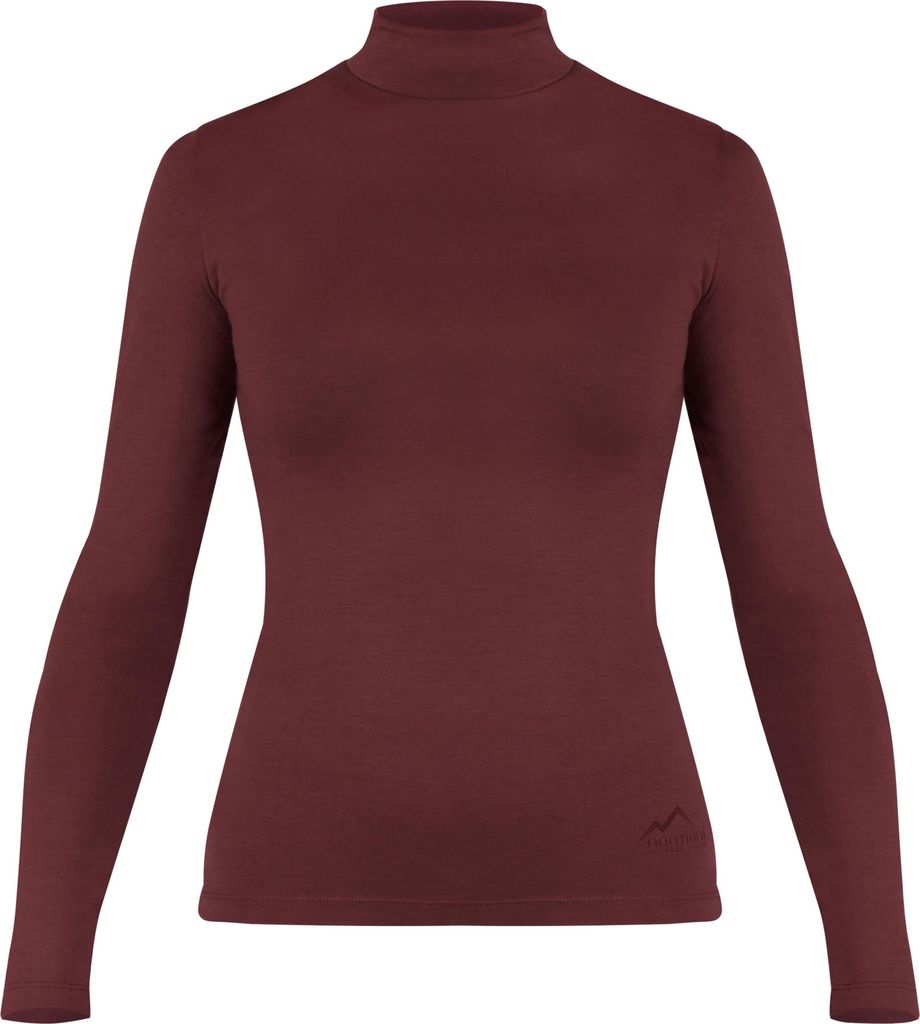 normani Damen Merino Longsleeve mit Stehkragen