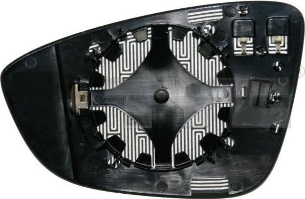 TYC 337-0212-1 Spiegelglas, Außenspiegel OE 3C8857521B kompatibel mit EOS, Jetta, Passat Alltrack, Passat 3B, Passat CC, Scirocco