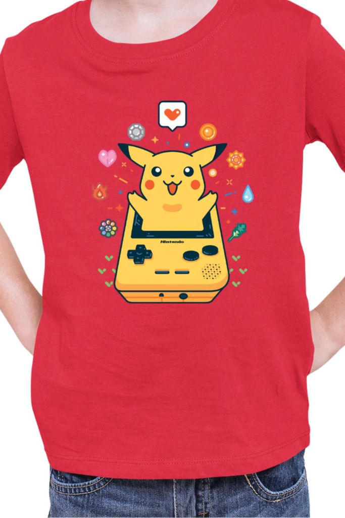 Kinder T-Shirt Japan Manga Anime Comics Pokemon 037, / Rot