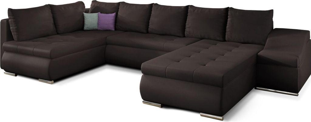 Wohnlandschaft mit Bettfunktion Polstergarnitur Ecksofa mit Schlaffunktion und Bettkasten Couch für Wohnzimmer Schlafsofa Sofagarnitur Sofa Eckcou...