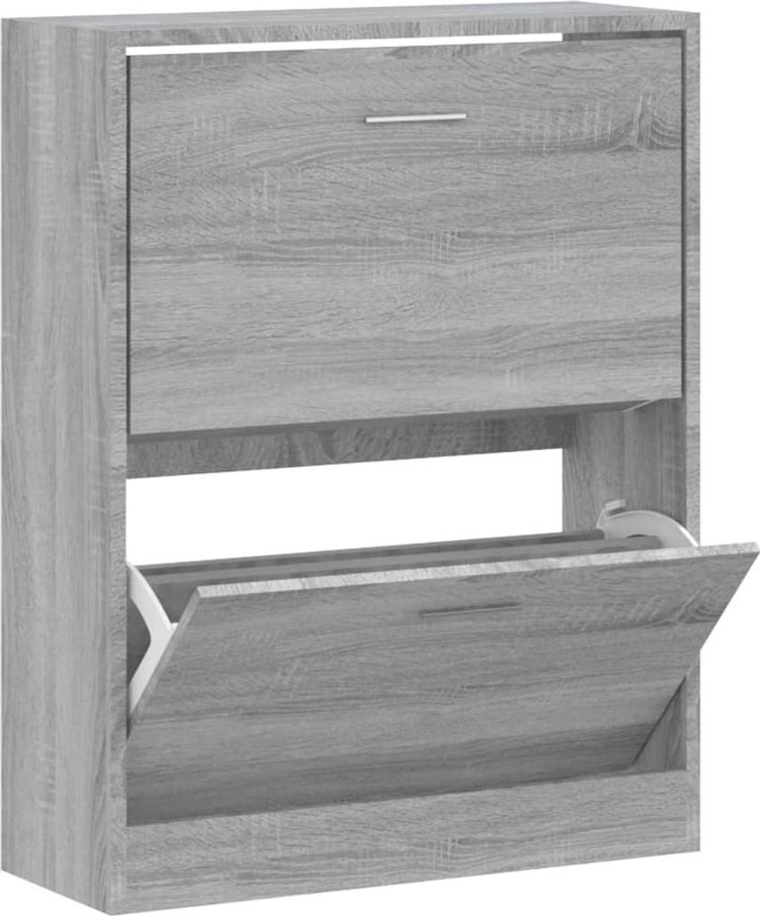 vidaXL Botník Grey Sonoma 63x24x81 cm Dřevěný materiál Obrázek produktu 