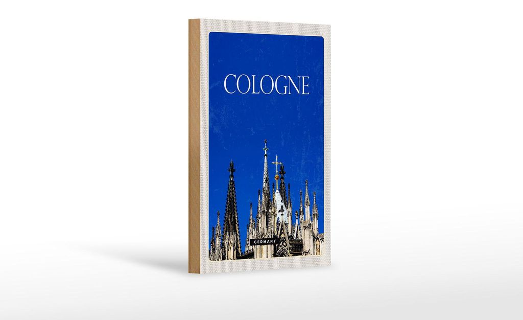 Holzschild Reise 12x18 cm Köln Deutschland Kölner Dom Kirche