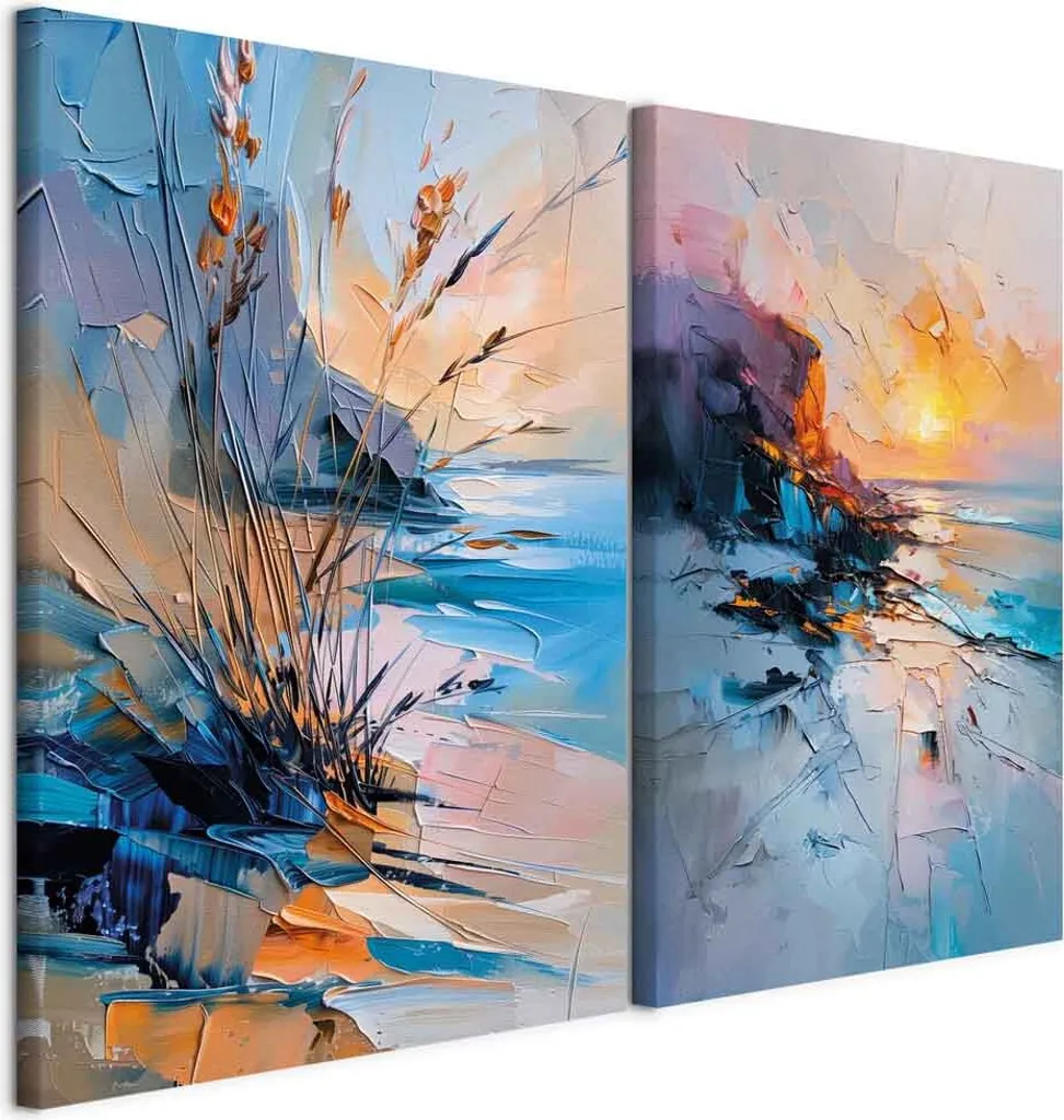 Idea Regalo Casa: Set 2 Quadri Mare Murando 80x60cm Handart