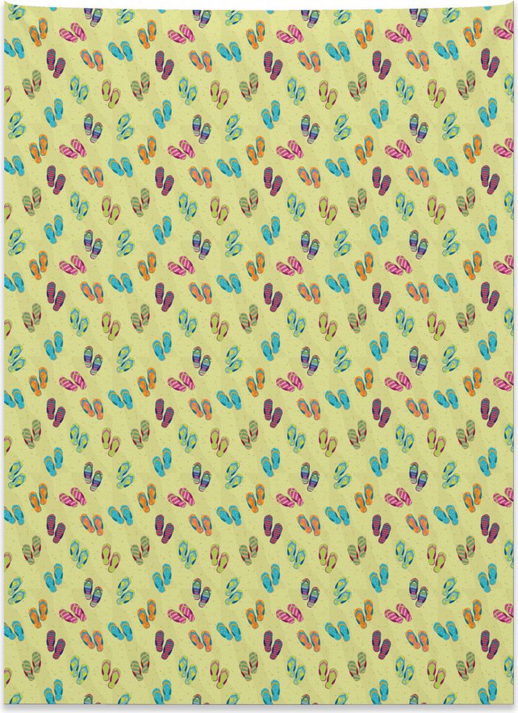 Abakuhaus Flip Flops Wandteppich, Bunte Hausschuhe aus Weiches Mikrofaser Stoff Kein Verblassen Klare Farben Waschbar, 110 x 150 cm, Mehrfarbig