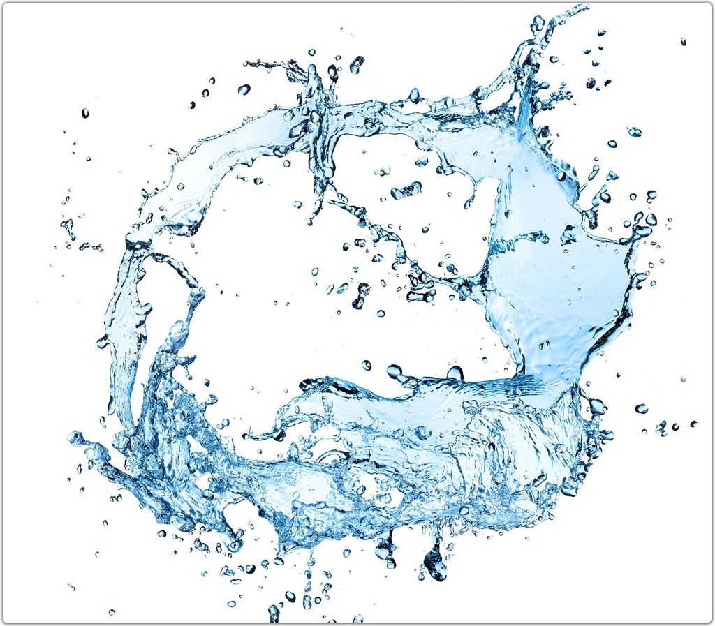 Spritzschutz Herdabdeckplatte Schneidebrett aus Glas Wasser Splash 1-Teilig (60x52cm)