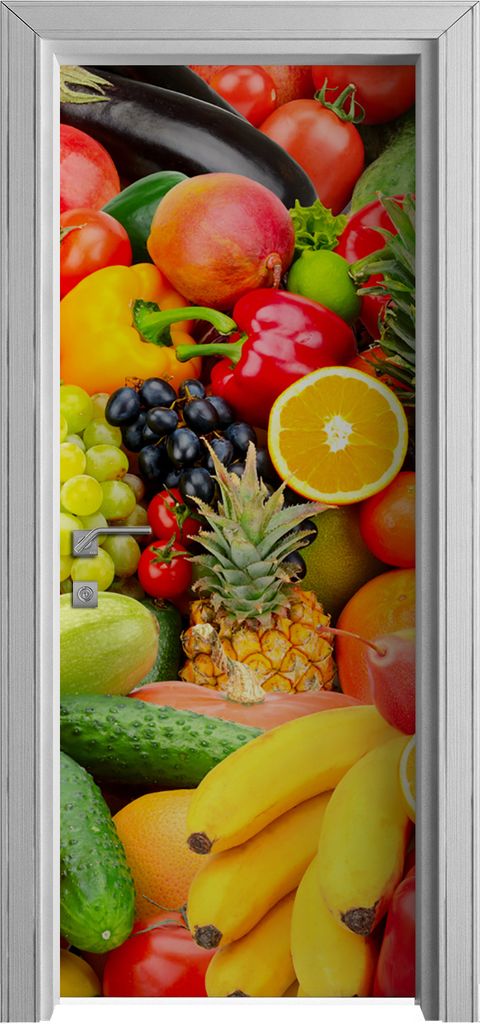 Tür Selbstklebende 80x210 cm Türfolie Türtapete Klebefolie - Farbige Früchte