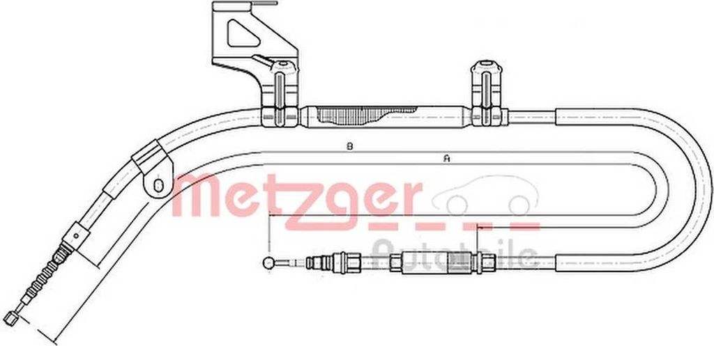 METZGER Handbremsseil Seilzug Feststellbremse für VW PASSAT Variant (3B6) Hinten Links 10.7482