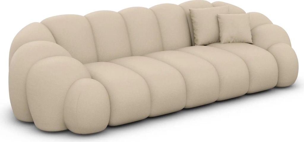 Kunstleder 3-Sitzer Couch Liora Beige