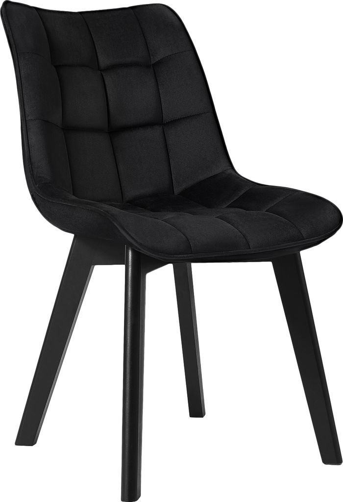 EUGAD 1er Set Esszimmerstühle mit Rückenlehne, Schwarz