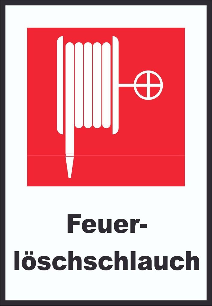 Feuerlöschschlauch Schild A5 Rückseite selbstklebend