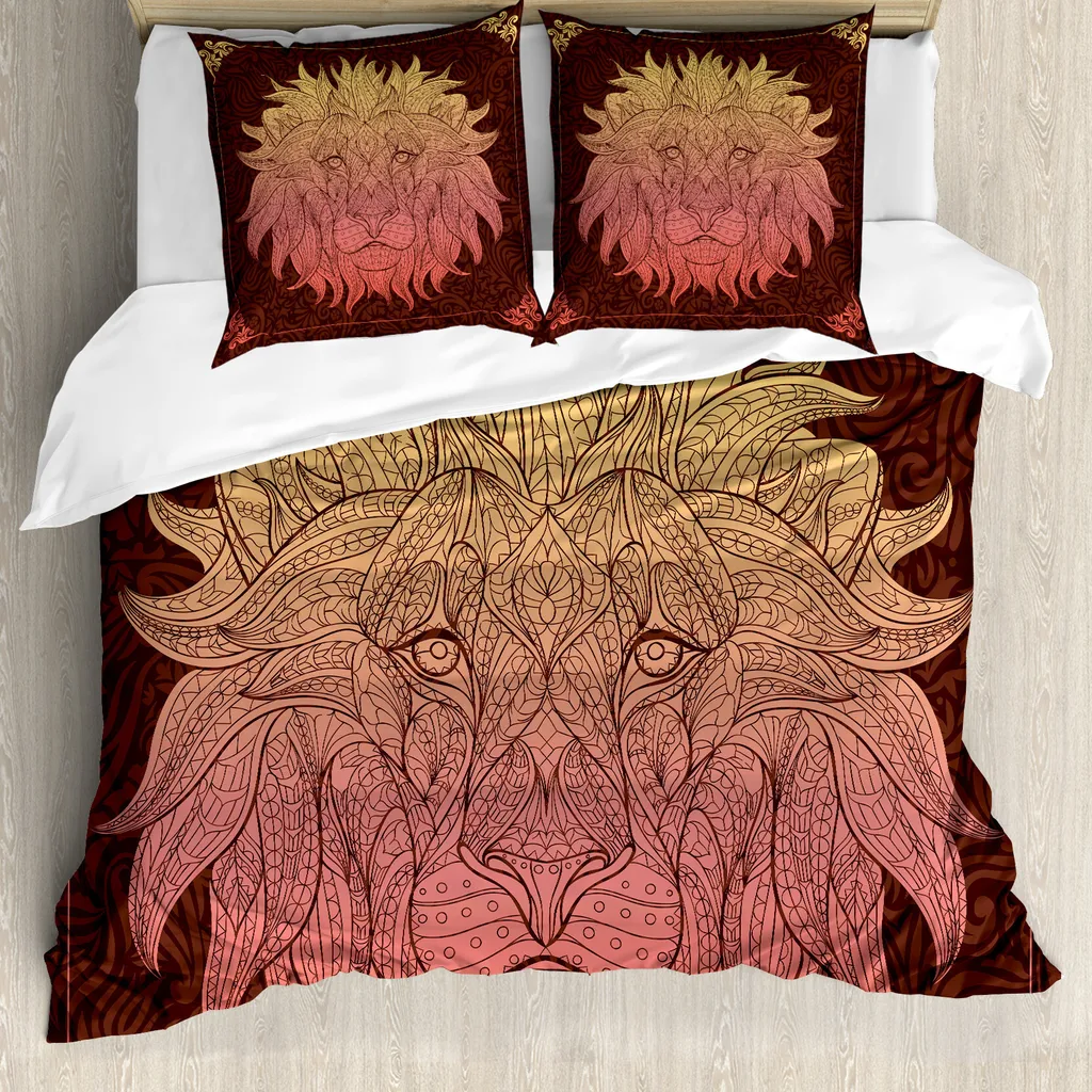 Copripiumino ABAKUHAUS Safari Leone Floral: Morbidezza e Design Unico