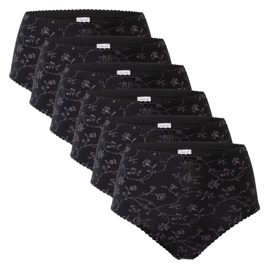 Celodoro Slip Donna (Confezione Da 6) - Nero, Taglia S, Cotone Morbido Con Scritta 'Love Yourself'