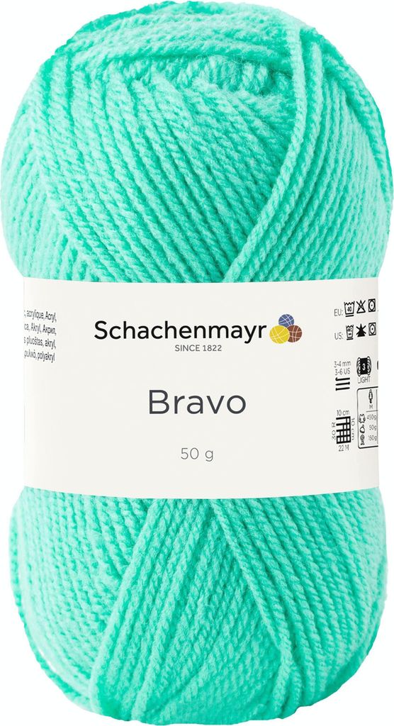 A ball of green yarn with a label.