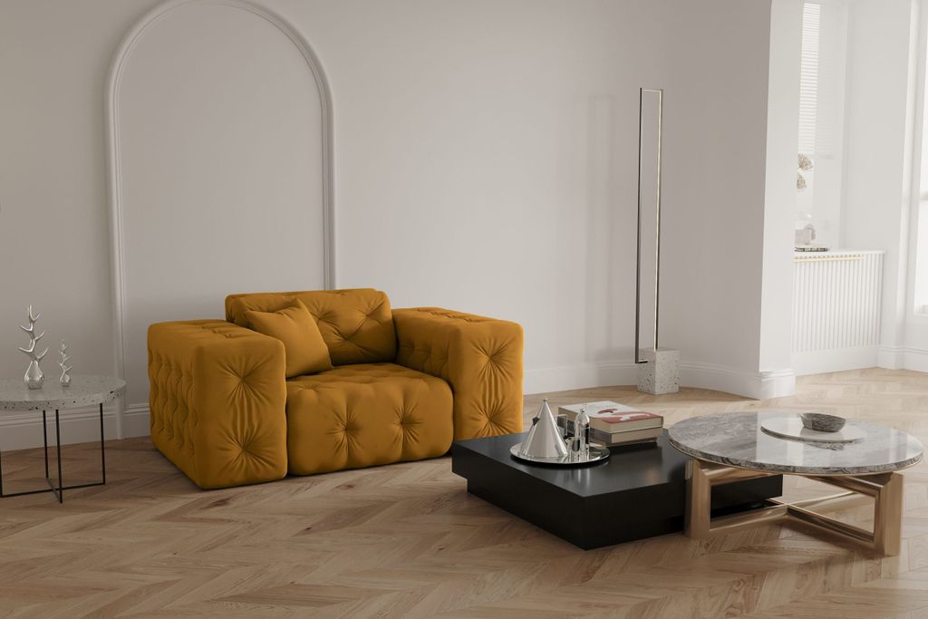 Kaiser Möbel Sessel stilvol Wohnlandschaft Wohnzimmer CLOUD viele farben Golden