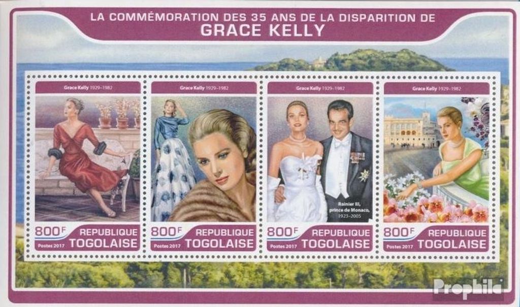 Briefmarken Togo 2017 Mi 8124-8127 Kleinbogen (kompl. Ausgabe) postfrisch Grace Kelly