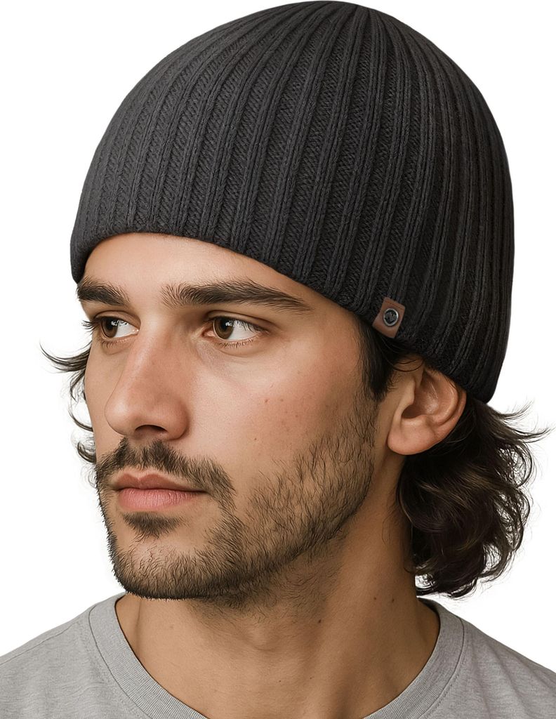 Herren Strickmütze Rippstrick Outdoor Wintermütze ungefüttert Beanie für Männer Neverless