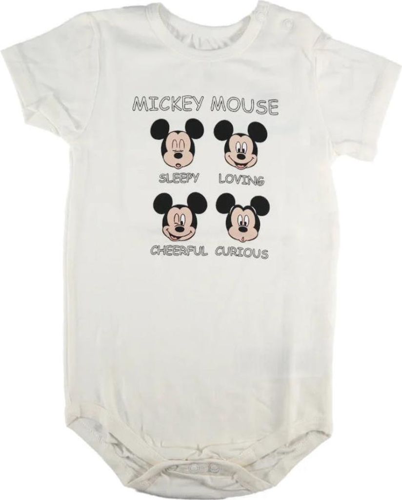 Disney Mickey Maus Baby Kleinkind kurzarm Body Strampler – Beige / 74