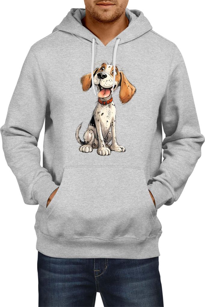 Herren Kapuzenpullover Funny Dogs Breeds Beagle Dog Breed 010, Man M / Grau