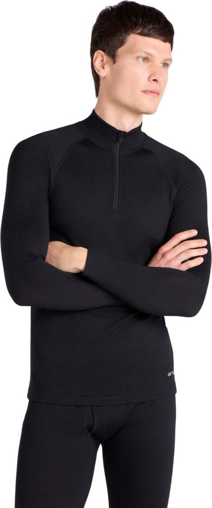 Animal - Midlayer für Herren, mit kurzem Reißverschluss, Wolle MW4675 (S) (Schwarz)