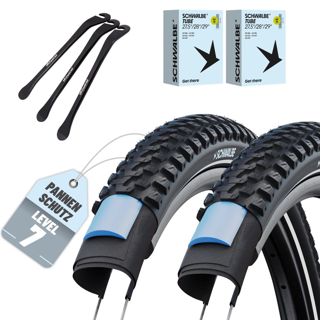 2er Set Schwalbe Reifen Marathon Plus MTB Schwarz Reflex Produktbild 