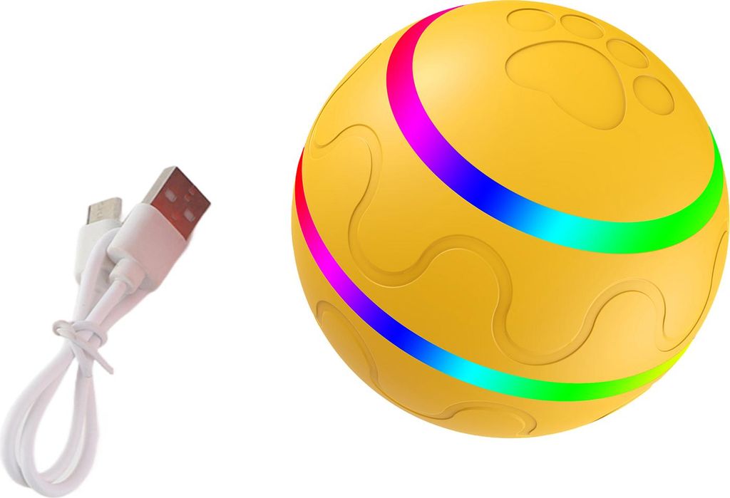 Haustier-Rollball, ABS-Silikonmaterial, IP54, interaktives aktives Hundespielzeug mit LED-Licht, wiederaufladbarer Batterie für große Hunde