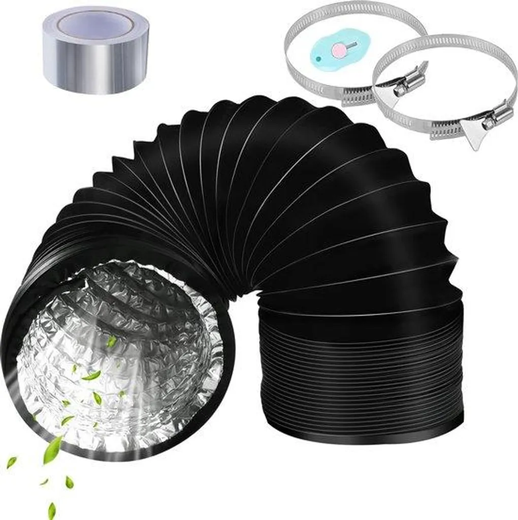 Gaine d'évacuation 125 mm flexible noire 2m : fini les fuites d'air !