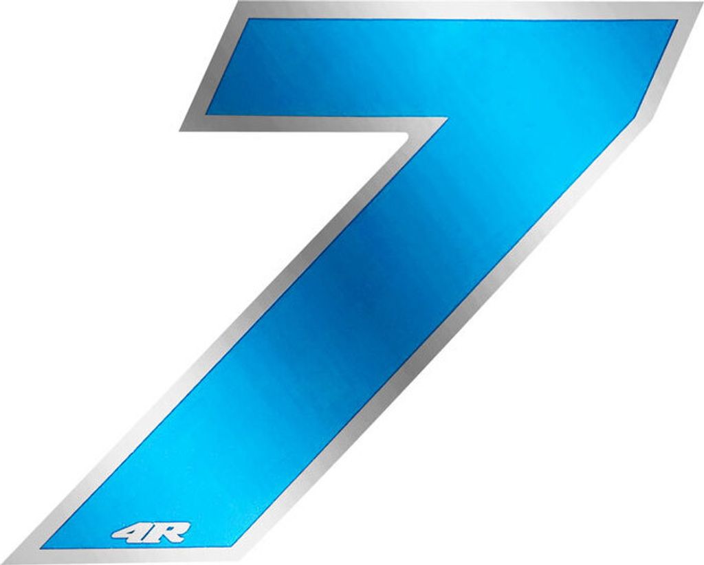 Aufkleber Rennnummer für Motorrad "7" blau 65 x 85 mm