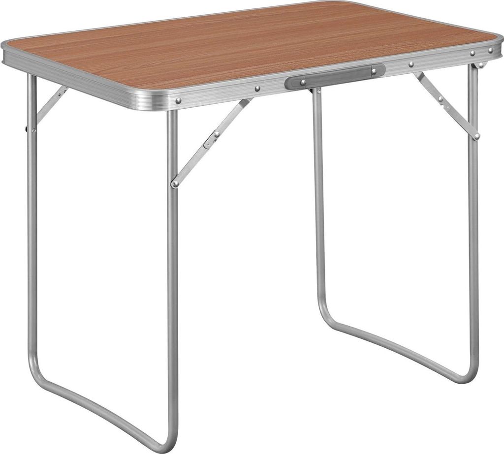 Campingtisch - Klapptisch - 70 x 60 x 50 cm - Gefaltet 70 x 4,6 x 50 cm - Aluminiumrahmen & MDF-Platte - 15 kg Tragkraft - Für 2 Personen - Mit Tr...