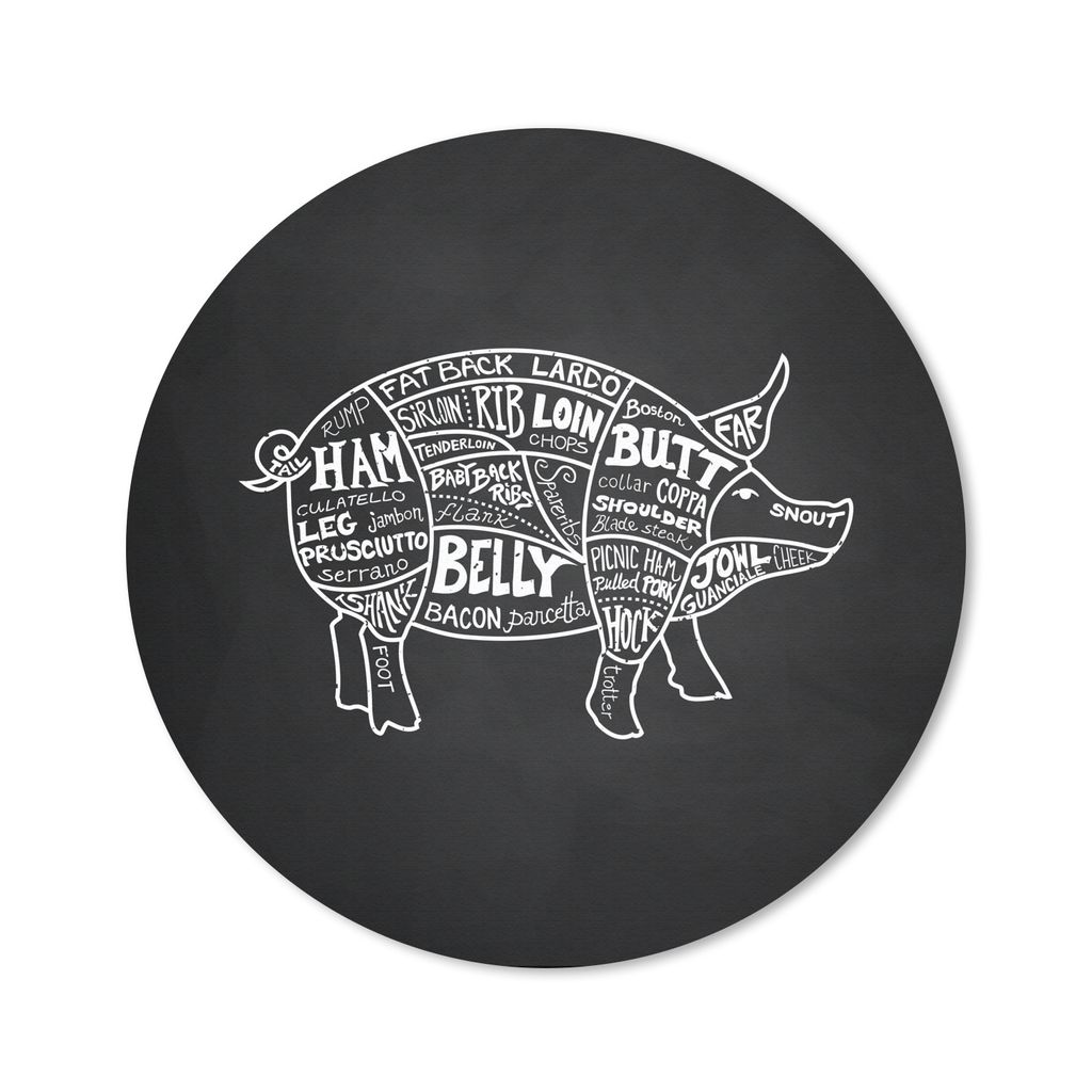 MuchoWow Mauspad Mousepad Küche - Schwein - Fleisch 40x40 cm - Mousepads - Maus Mat - Pad - Mausunterlage - Schreibtisch Accessoires