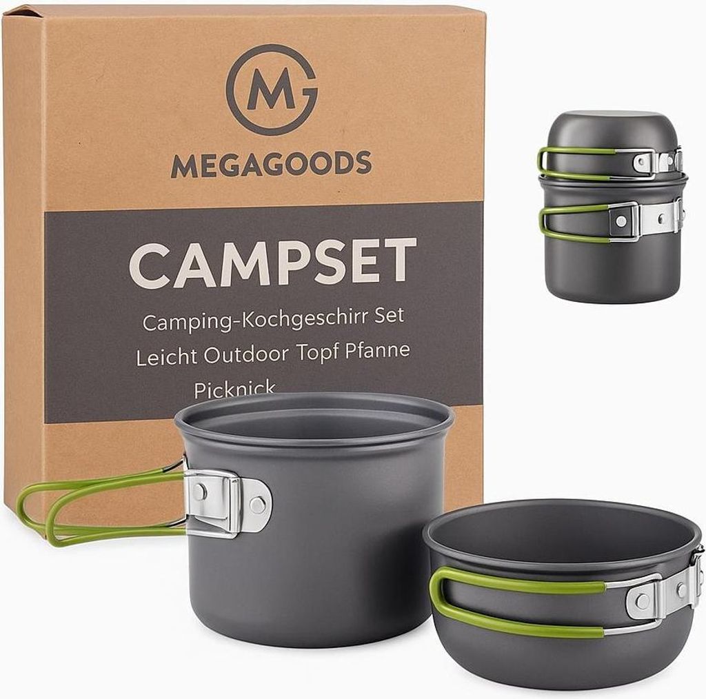 Camping-Kochgeschirr Set leicht Outdoor Topf Pfanne Picknick DE.
