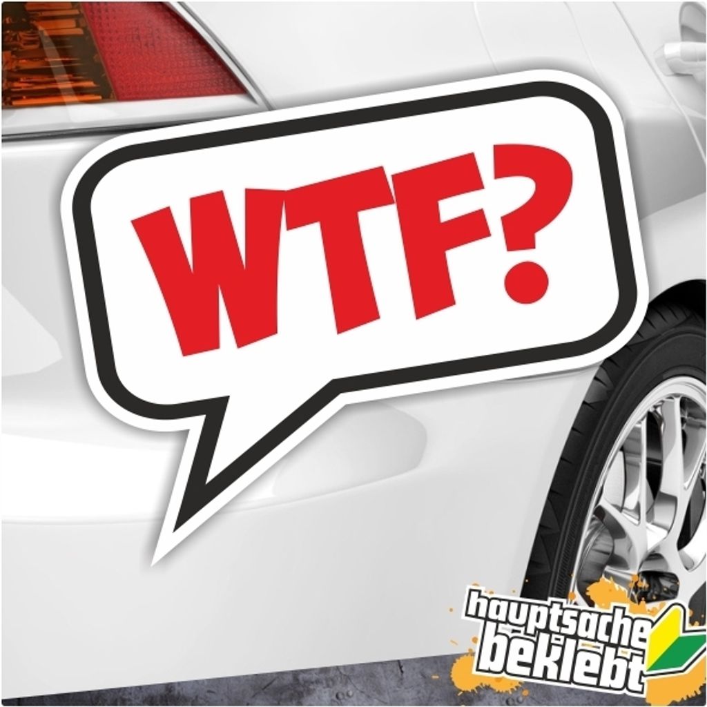 Kiwistar - Autoaufkleber - 20x15 cm - WTF? What The Fuck? für Auto, Laptop, Fahrrad, LKW, Motorrad Aufkleber Mehrfarbig Sticker Decal