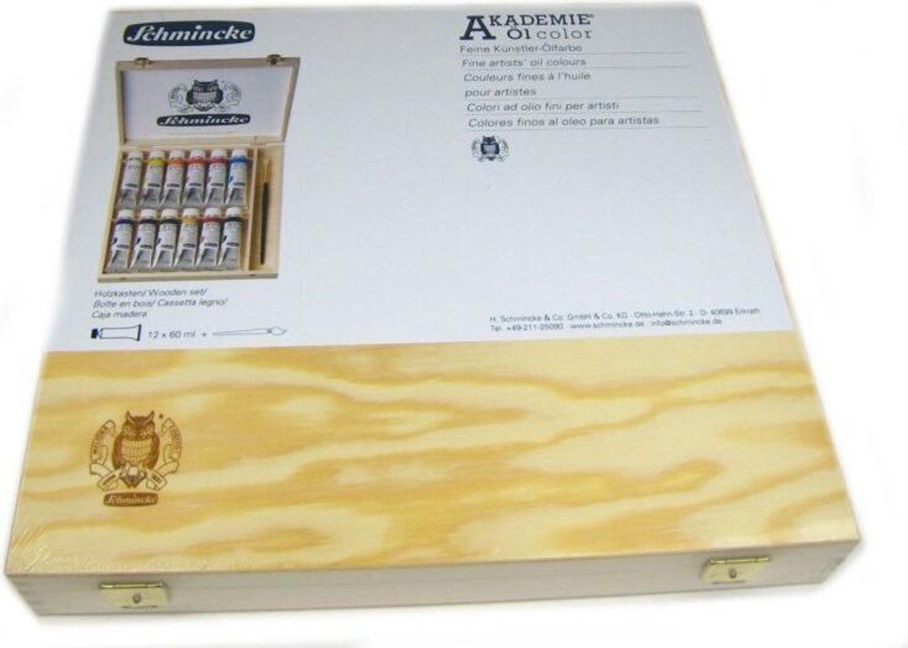 Schmincke Akademie Öl Holzkasten 12x Tb 60 ml 79 112 097 Pinsel Einsteiger Profi