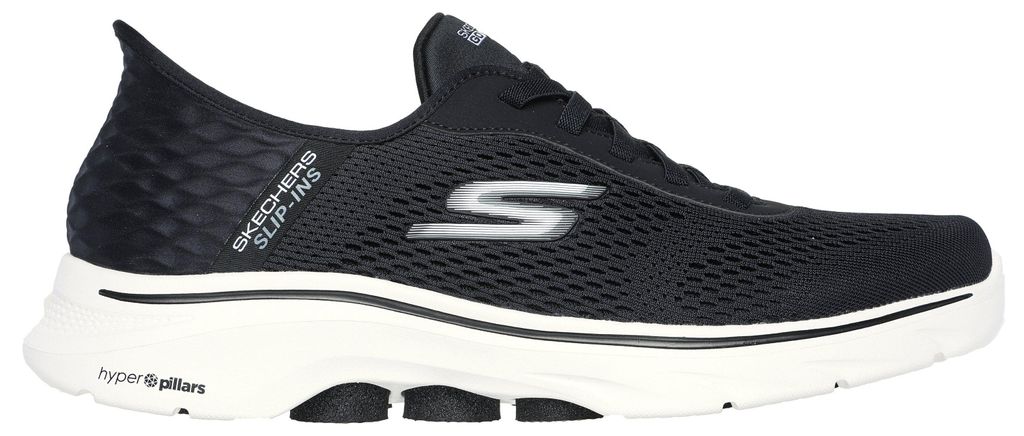 Skechers 216648 BKW GO WALK 7, Sneaker in Schwarz für Herren, Größe 43