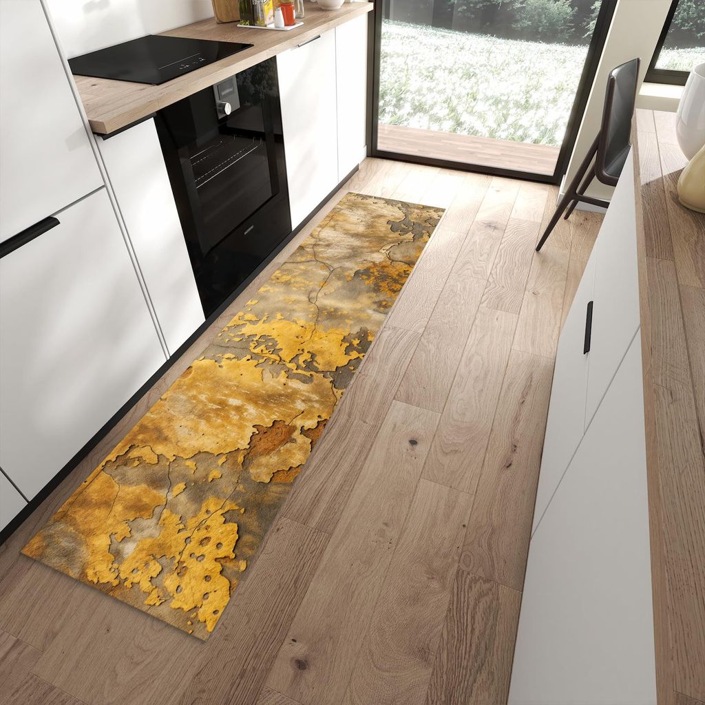 Küchenteppich 60x240cm rutschfest & abwischbar PVC Läufer - Wand von Verwitterte