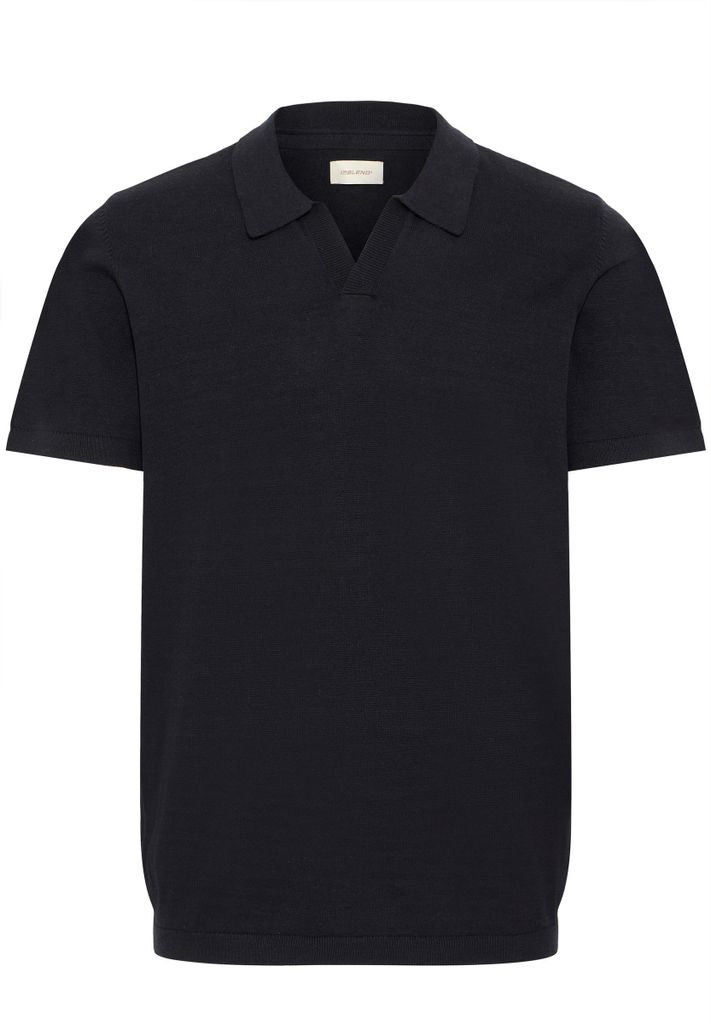 BLEND Kurzarm Poloshirt V-Ausschnitt Haifischkragen Basic Größe: