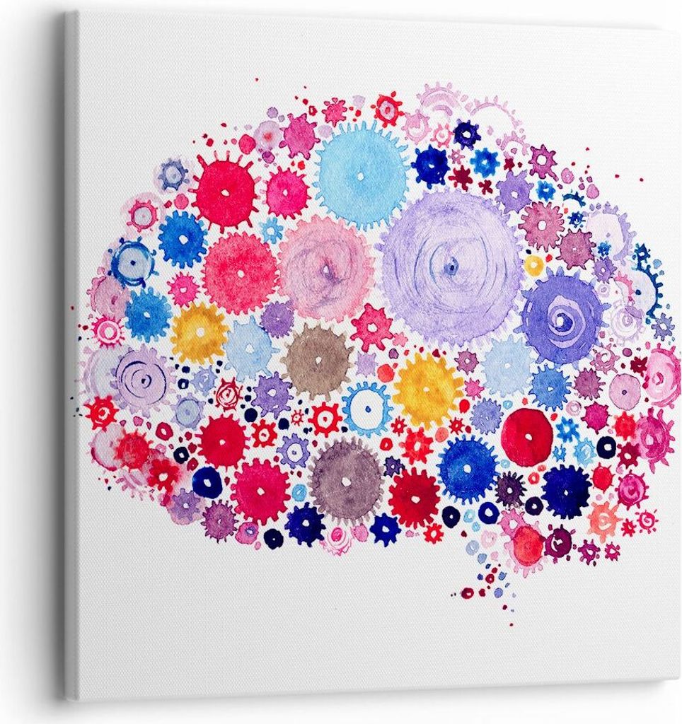 Bild auf Leinwand - Leinwandbild - Gehirn Innovation Inspiration - 30x30cm - Wand Bild - Wanddeko - Leinwanddruck - Bilder - Kunstdruck - Wanddekor...