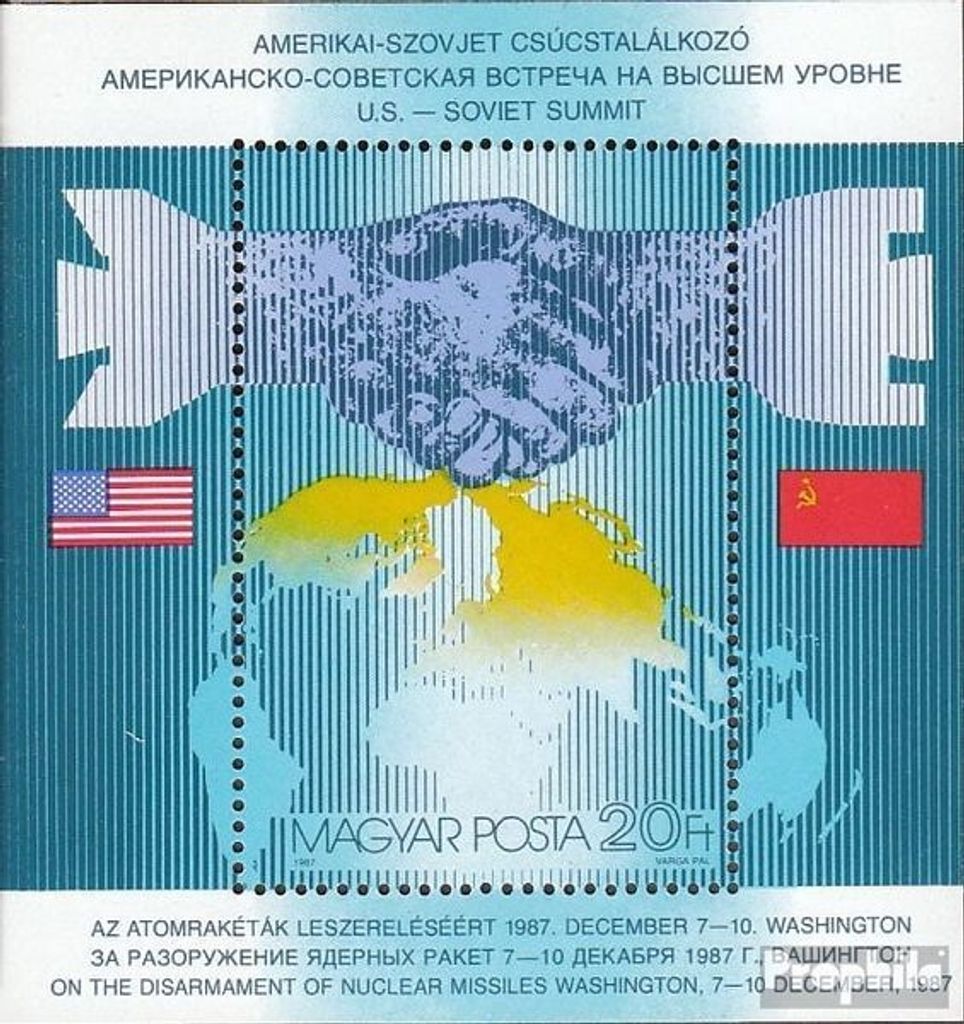 Briefmarken Ungarn 1987 Mi Block194A (kompl.Ausg.) postfrisch Abbau der Mittelstreckenraketen