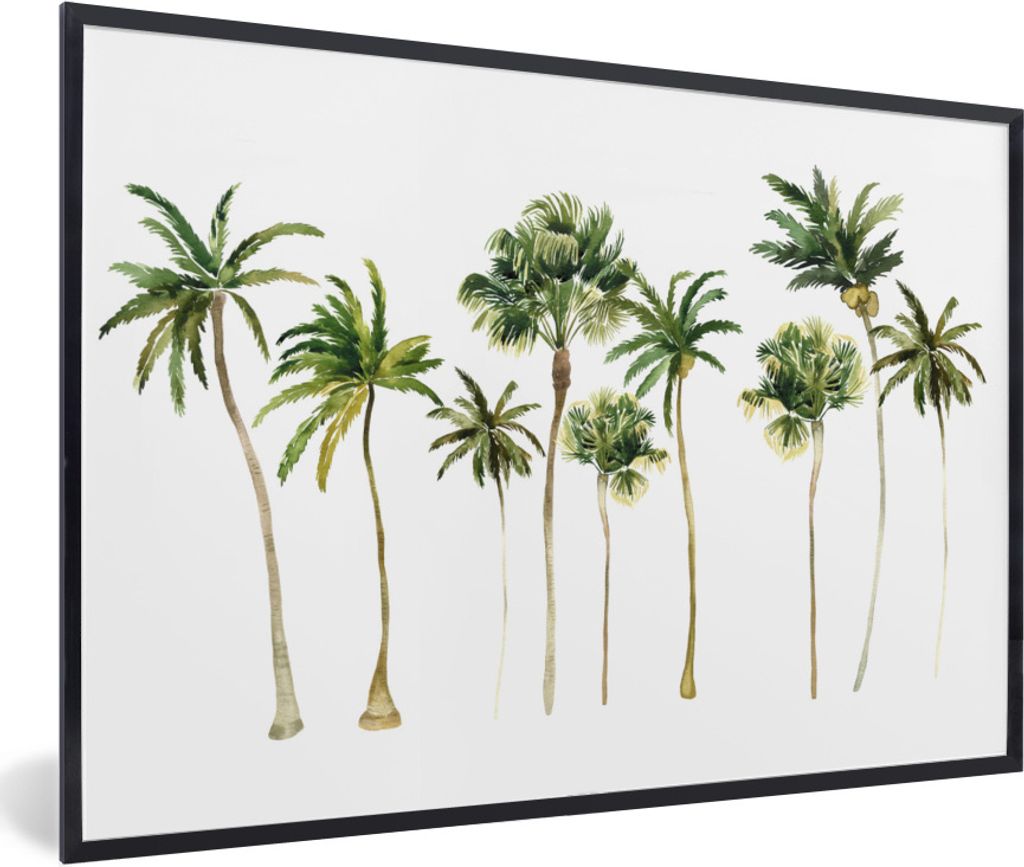 MuchoWow Gerahmtes Poster Dschungel - Palme - Grün 90x60 cm - Poster mit Schwarzem Bilderrahmen Wandposter Rahmen Foto Bilder - Fotorahmen - Fot...