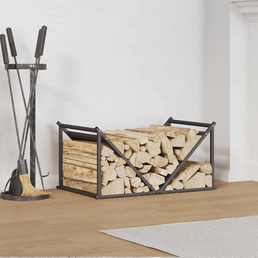 "2026 Promotion" Brennholzregal Schwarz 70x43x34,5 cm Kaltgewalzter Stahl - Kaminholzregale CC32405