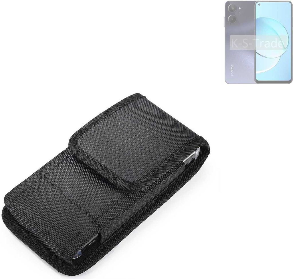 Holster Gürteltasche kompatibel mit Realme 10 Holster Gürtel Tasche wasserabweisend Handy Hülle Schutz Hülle Outdoor schwarz K-S-Trade