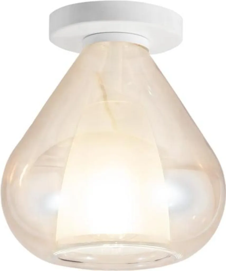 Lila Plafonnier rond d.20cm Fabas Luce Ambre - Luminaire LED E27 40W