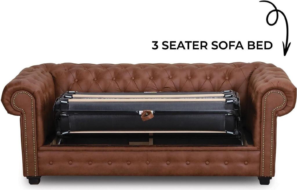 Chesterfield Sofa mit Bettfunktion Couch Polster Möbel Produktbild 