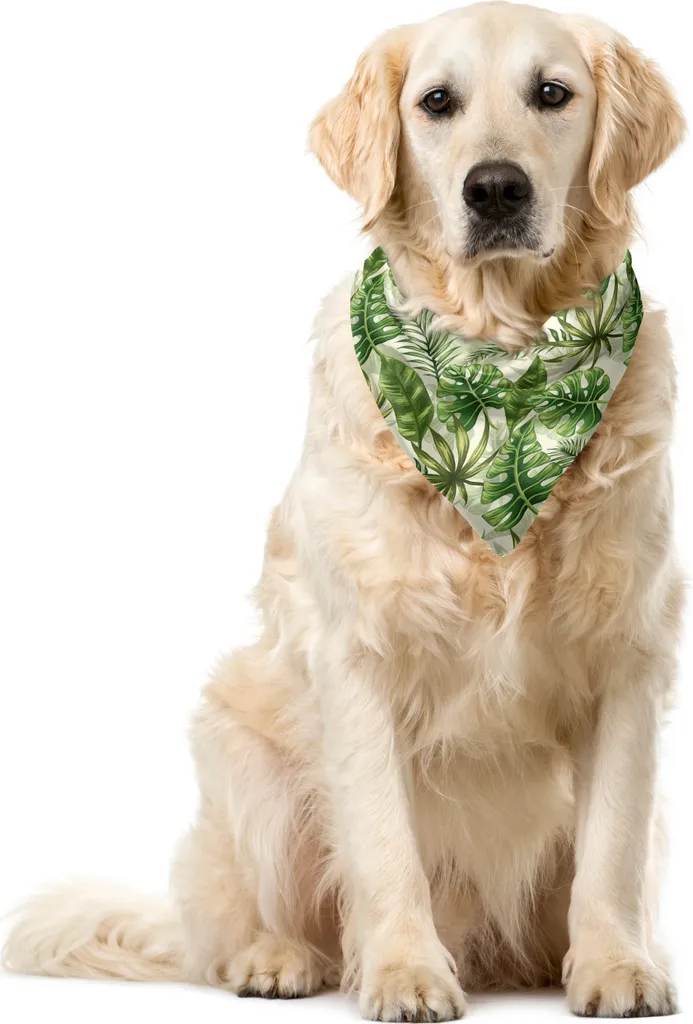 ABAKUHAUS Bandana Hawaiana per Animali | Foulard Verde 55cm Summer