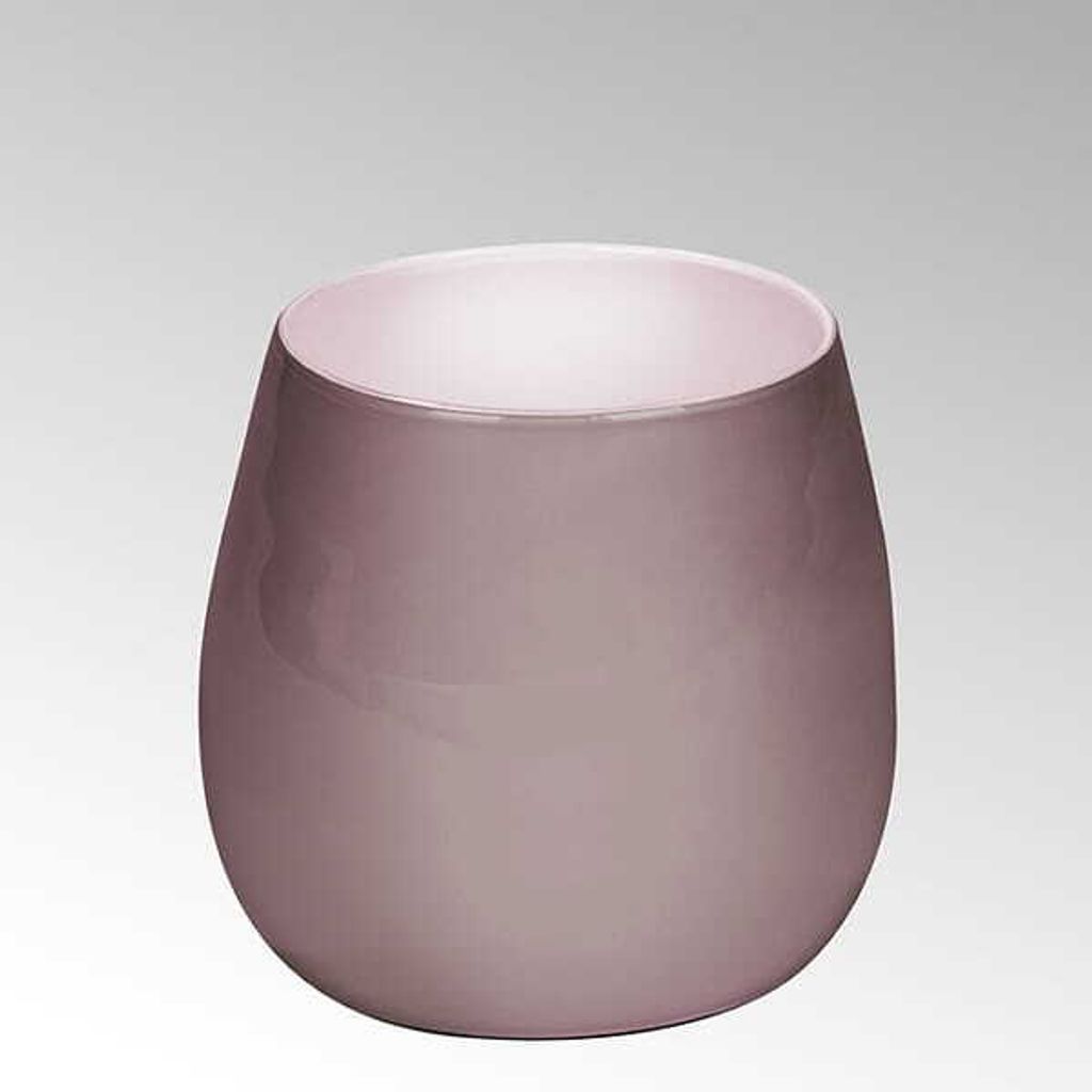 Lambert Pisano Vase mittel Überfangglass , platin H24 cm D 25 cm 16955