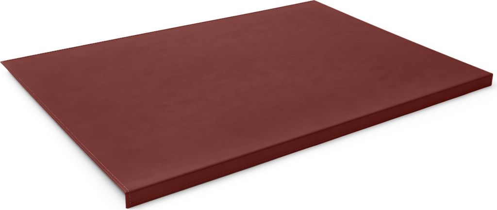 Schreibtischunterlage mit Kantenschutz cm 70x50 Leder Bordeaux Rot - Handwerkliche Nähte - Hergestellt in Italien