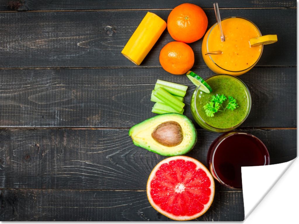 MuchoWow Poster Obst - Smoothie - Industriell - Sommer 40x30 cm - Plakate für die Wände - Poster Wohnzimmer