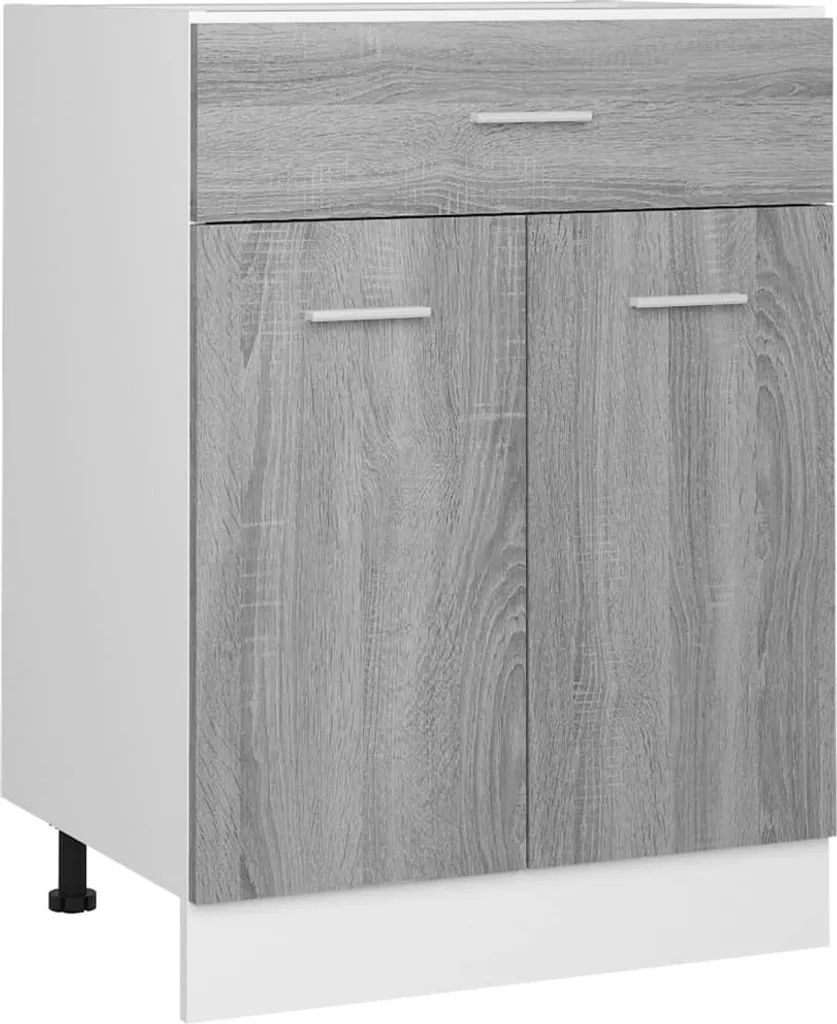 Base Lyon vidaXL Grigio Sonoma con Cassetto 60x46x81,5 cm | Cucina