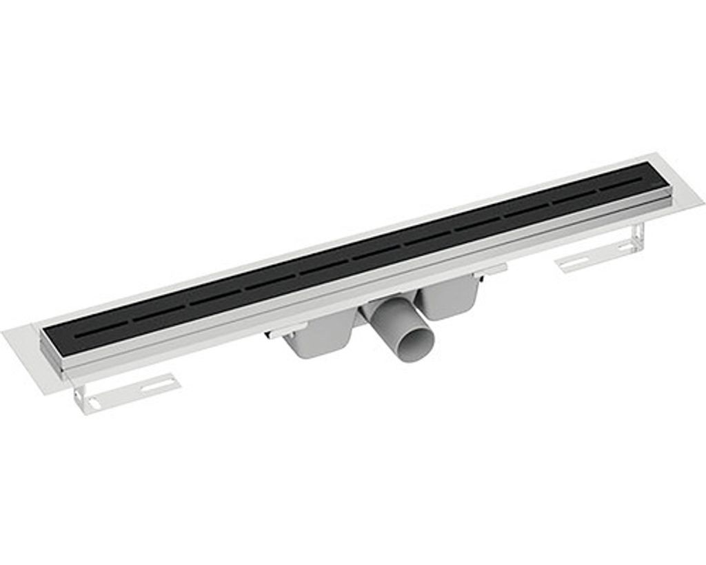Ravak Runway - Duschrinne 750 mm, freistehend, schwarz matt X01750