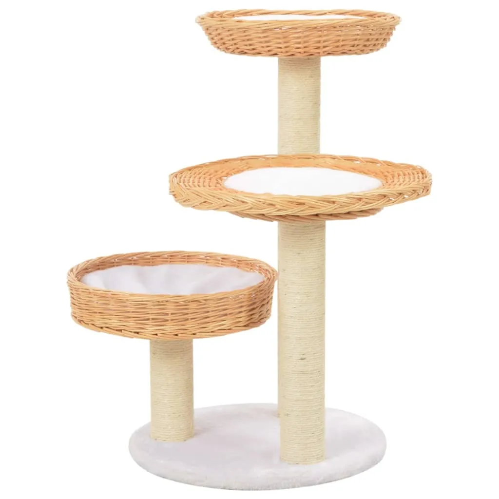 vidaXL Tiragraffi per Gatti 68cm | Salice Naturale e Sisal Premium