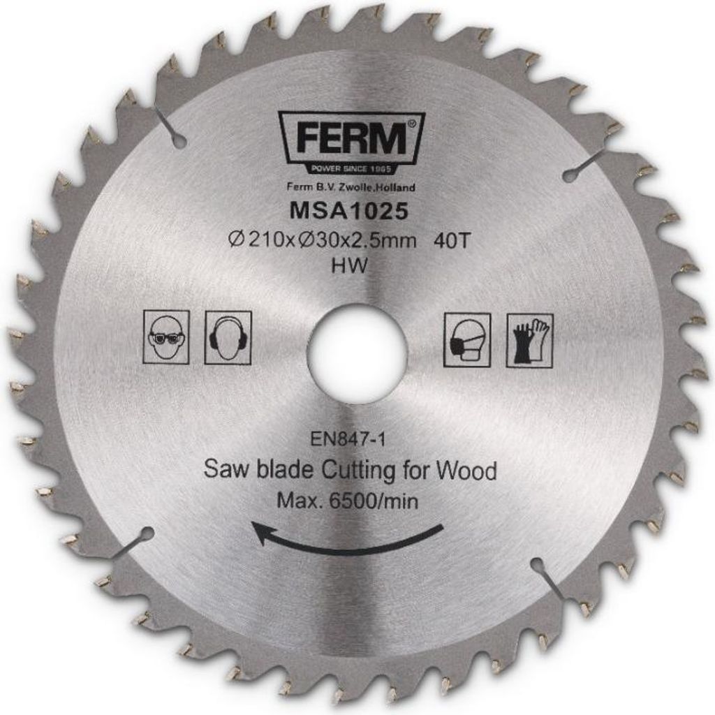 FERM Sägeblatt 210x30/16/18 40Z TCT für MSM1035/1037. Produktbild 